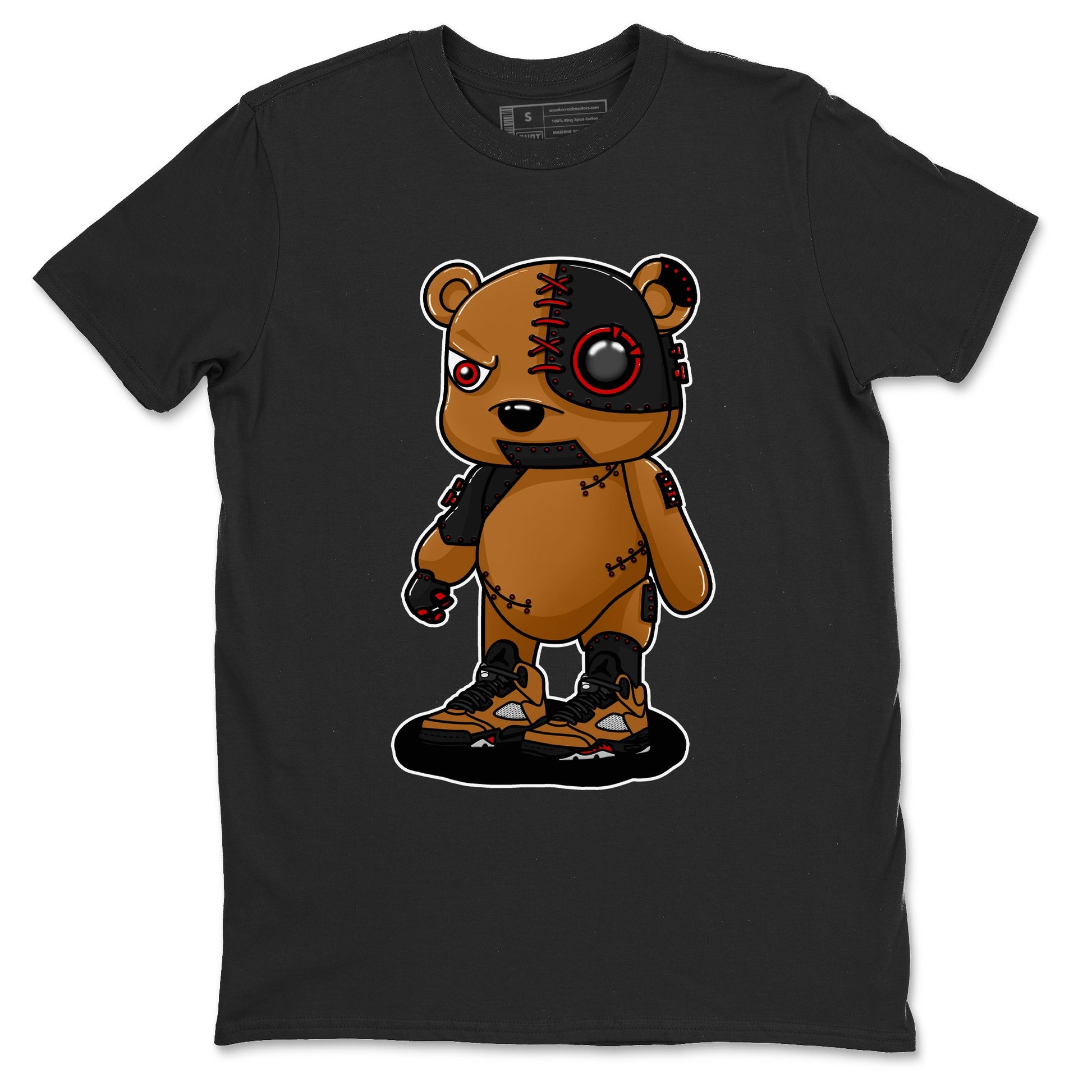 5s Archaeo Brown shirts to match jordans Cyborg Bear sneaker match tees Air Jordan 5 Archaeo Brown match shoes to clothes SNRT Sneaker Tees unisex cotton Black 2 shirts
