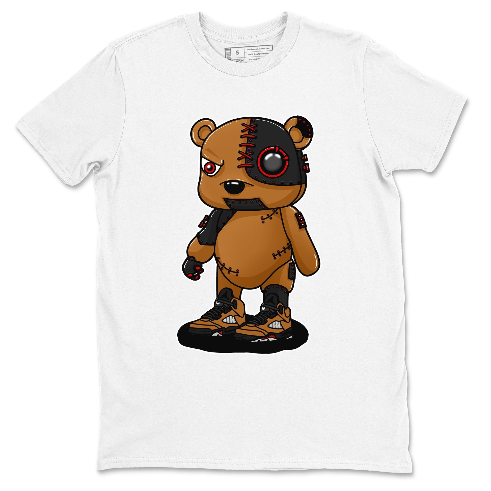 5s Archaeo Brown shirts to match jordans Cyborg Bear sneaker match tees Air Jordan 5 Archaeo Brown match shoes to clothes SNRT Sneaker Tees unisex cotton White 2 shirts