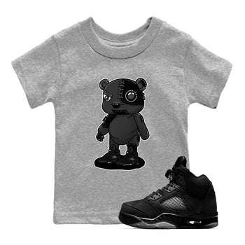 5s Black Cat shirts to match jordans Cyborg Bear sneaker match tees Air Jordan 5 Black Cat match shoes to clothes SNRT Sneaker Tees Youth Baby Heather Grey 1 tee