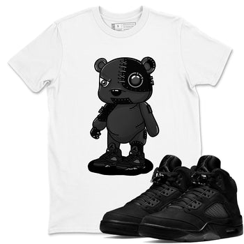 5s Black Cat shirts to match jordans Cyborg Bear sneaker match tees Air Jordan 5 Black Cat match shoes to clothes SNRT Sneaker Tees unisex cotton White 1 shirts