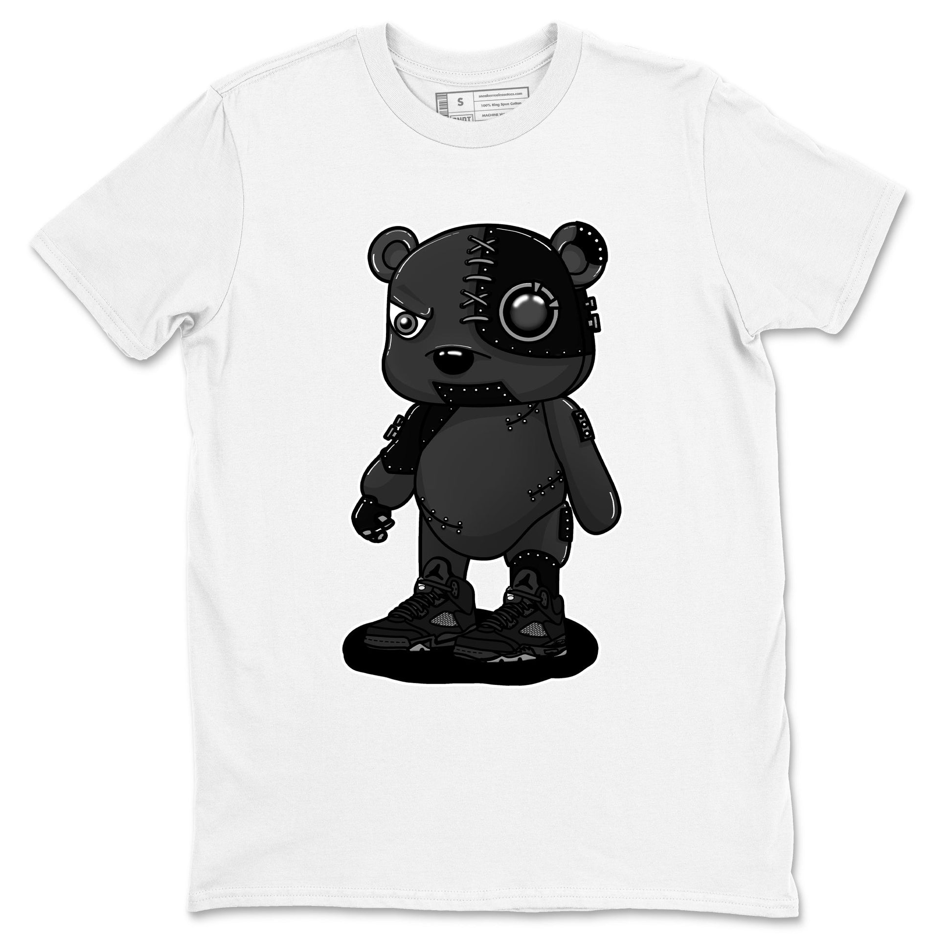 5s Black Cat shirts to match jordans Cyborg Bear sneaker match tees Air Jordan 5 Black Cat match shoes to clothes SNRT Sneaker Tees unisex cotton White 2 shirts