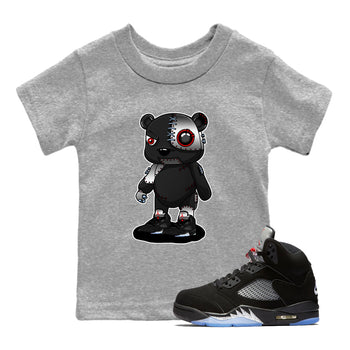 5s Reimagined shirts to match jordans Cyborg Bear best t shirts to wear with jordans Air Jordan 5 Retro OG Reimagined match shoes to clothes SNRT Sneaker Tees Youth Baby Heather Grey 1 tee