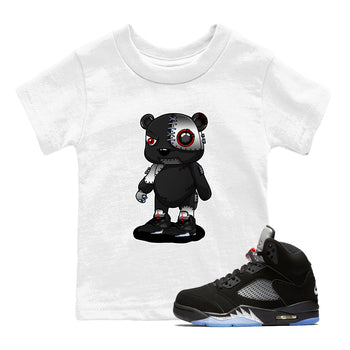 5s Reimagined shirts to match jordans Cyborg Bear best t shirts to wear with jordans Air Jordan 5 Retro OG Reimagined match shoes to clothes SNRT Sneaker Tees Youth Baby White 1 tee