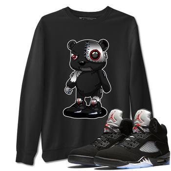 5s Reimagined shirts to match jordans Cyborg Bear best t shirts to wear with jordans Air Jordan 5 Retro OG Reimagined match shoes to clothes SNRT Sneaker Tees unisex cotton Black 1 shirts