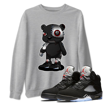 5s Reimagined shirts to match jordans Cyborg Bear best t shirts to wear with jordans Air Jordan 5 Retro OG Reimagined match shoes to clothes SNRT Sneaker Tees unisex cotton Heather Grey 1 shirts