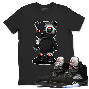 5s Reimagined shirts to match jordans Cyborg Bear best t shirts to wear with jordans Air Jordan 5 Retro OG Reimagined match shoes to clothes SNRT Sneaker Tees unisex cotton Black 1 shirts