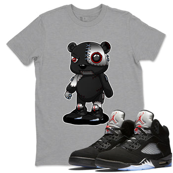 5s Reimagined shirts to match jordans Cyborg Bear best t shirts to wear with jordans Air Jordan 5 Retro OG Reimagined match shoes to clothes SNRT Sneaker Tees unisex cotton Heather Grey 1 shirts