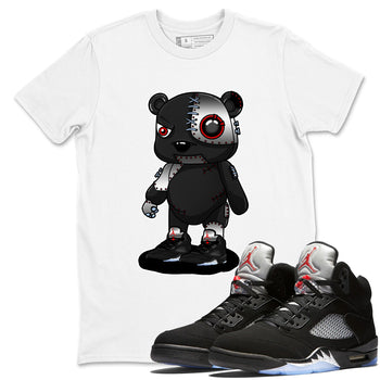 5s Reimagined shirts to match jordans Cyborg Bear best t shirts to wear with jordans Air Jordan 5 Retro OG Reimagined match shoes to clothes SNRT Sneaker Tees unisex cotton White 1 shirts