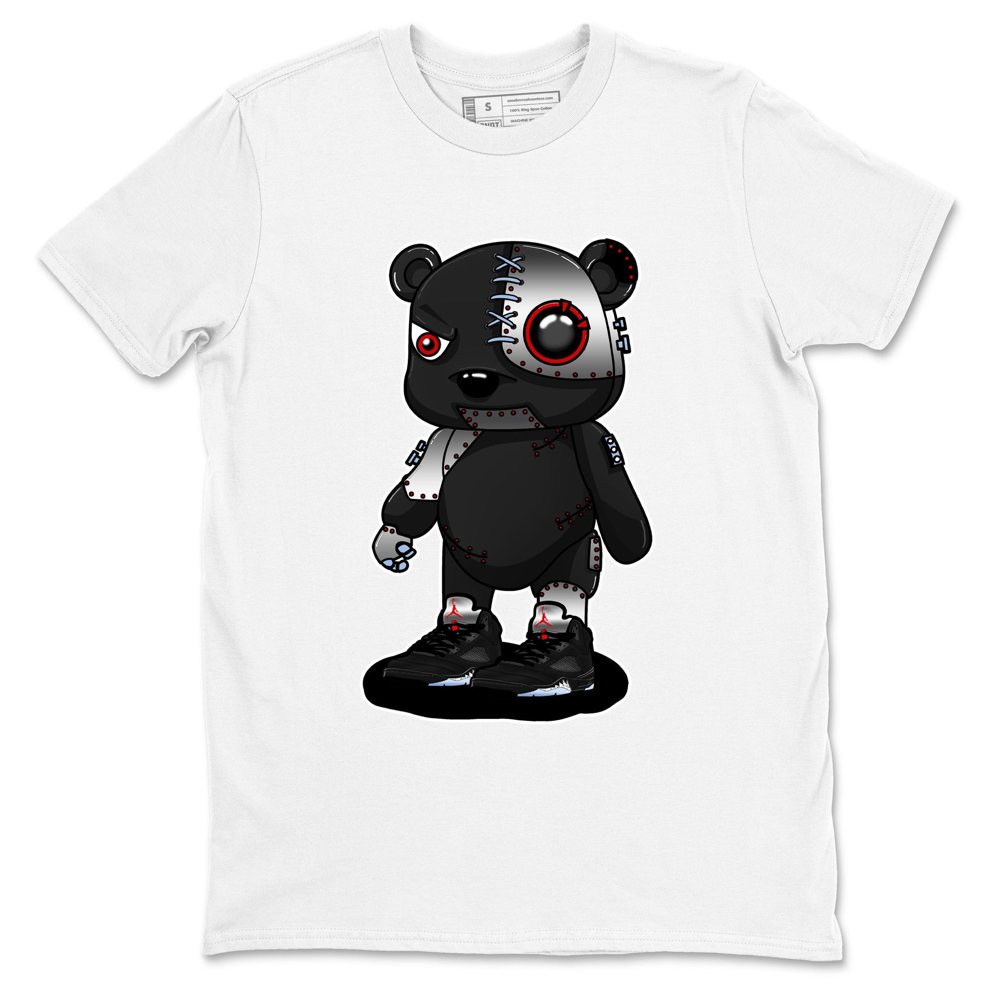 5s Reimagined shirts to match jordans Cyborg Bear best t shirts to wear with jordans Air Jordan 5 Retro OG Reimagined match shoes to clothes SNRT Sneaker Tees unisex cotton White 2 shirts