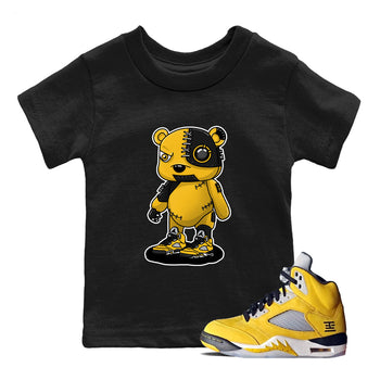Sneaker Threads – Sneaker Threads To Match Air Jordan 5 Tokyo Shoes – Cyborg Bear Kids T-Shirt Black 1
