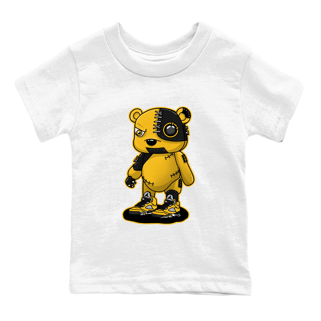 Sneaker Threads – Sneaker Threads To Match Air Jordan 5 Tokyo Shoes – Cyborg Bear Kids T-Shirt White 2