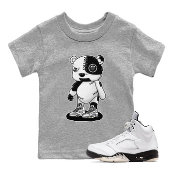5s White Black shirts to match jordans Cyborg Bear sneaker match tees Air Jordan 5 White Black match shoes to clothes SNRT Sneaker Tees Youth Baby Heather Grey 1 tee