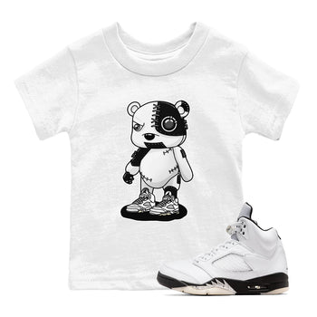 5s White Black shirts to match jordans Cyborg Bear sneaker match tees Air Jordan 5 White Black match shoes to clothes SNRT Sneaker Tees Youth Baby White 1 tee
