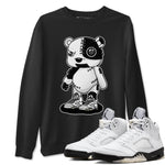 5s White Black shirts to match jordans Cyborg Bear sneaker match tees Air Jordan 5 White Black match shoes to clothes SNRT Sneaker Tees unisex cotton Black 1 shirts