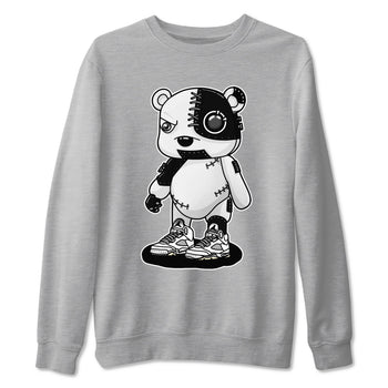 5s White Black shirts to match jordans Cyborg Bear sneaker match tees Air Jordan 5 White Black match shoes to clothes SNRT Sneaker Tees unisex cotton Heather Grey 2 shirts