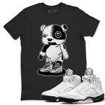 5s White Black shirts to match jordans Cyborg Bear sneaker match tees Air Jordan 5 White Black match shoes to clothes SNRT Sneaker Tees unisex cotton Black 1 shirts