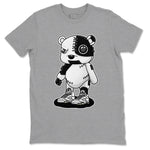 5s White Black shirts to match jordans Cyborg Bear sneaker match tees Air Jordan 5 White Black match shoes to clothes SNRT Sneaker Tees unisex cotton Heather Grey 2 shirts