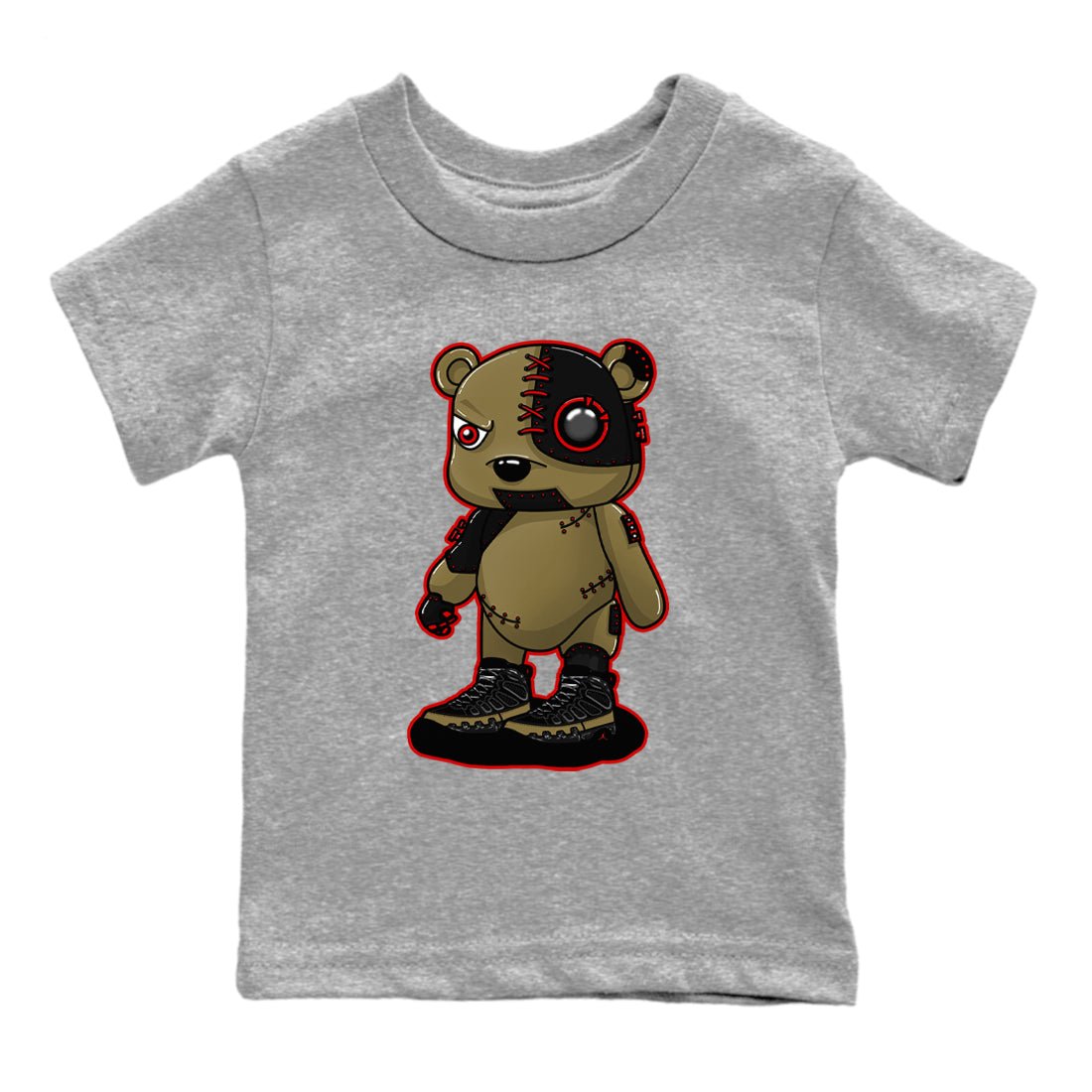 Cyborg Bear SNRT Sneaker Tees Kids - Air Jordan 9 Olive - SNRT Sneaker T-shirts
