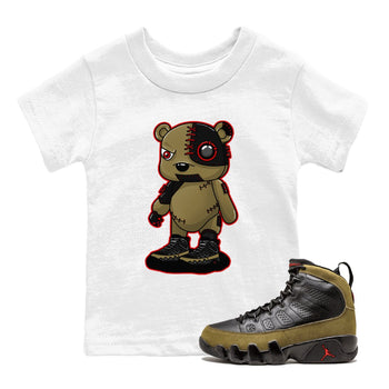 Cyborg Bear SNRT Sneaker Tees Kids - Air Jordan 9 Olive - SNRT Sneaker T-shirts