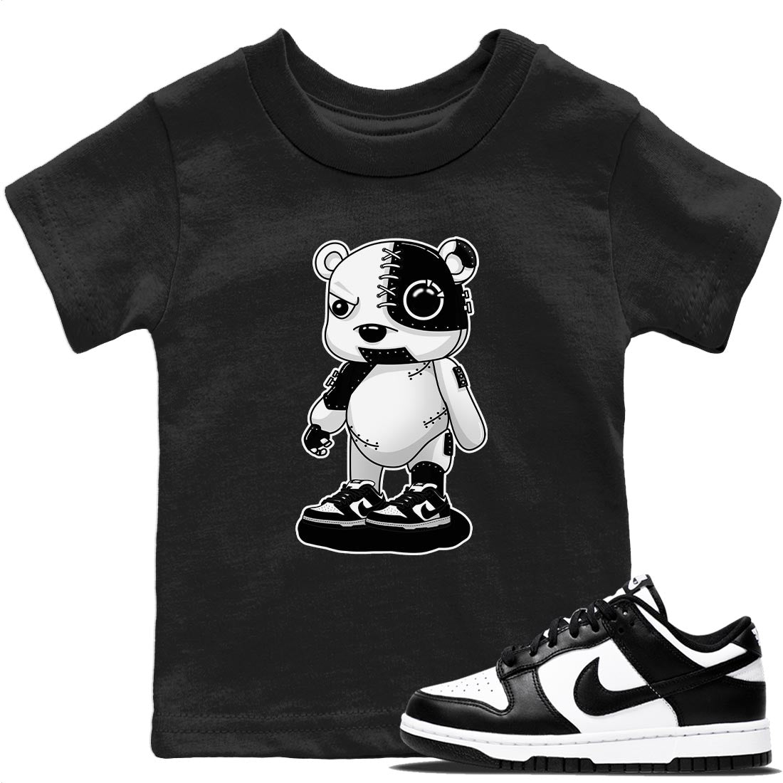 Cyborg Bear Kids Tops - Dunk Panda - SNRT Sneaker T-shirts