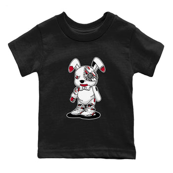 Sneaker match tees – Sneaker Tees To Match Air Jordan 8 Bunny Shoes Air Jordan 8 White and True Red – Cyborg Bunny Kids T-Shirt Black 2