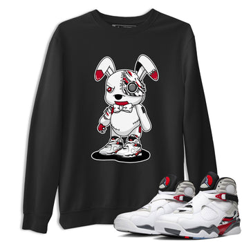Sneaker match tees – Sneaker Tees To Match Air Jordan 8 Bunny Shoes Air Jordan 8 White and True Red – Cyborg Bunny Tee Black 1