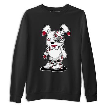 Sneaker match tees – Sneaker Tees To Match Air Jordan 8 Bunny Shoes Air Jordan 8 White and True Red – Cyborg Bunny Tee Black 2