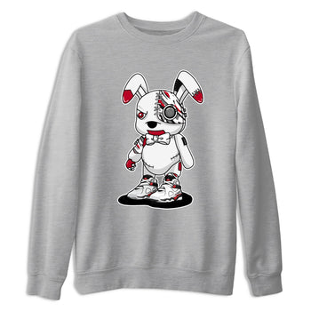 Sneaker match tees – Sneaker Tees To Match Air Jordan 8 Bunny Shoes Air Jordan 8 White and True Red – Cyborg Bunny Tee Heather Grey 2