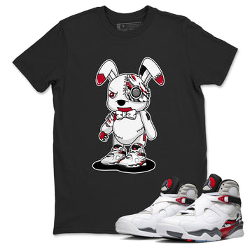 Sneaker match tees – Sneaker Tees To Match Air Jordan 8 Bunny Shoes Air Jordan 8 White and True Red – Cyborg Bunny Tee Black 1