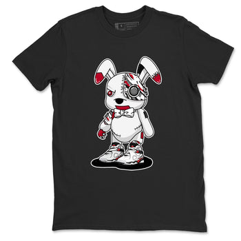Sneaker match tees – Sneaker Tees To Match Air Jordan 8 Bunny Shoes Air Jordan 8 White and True Red – Cyborg Bunny Tee Black 2