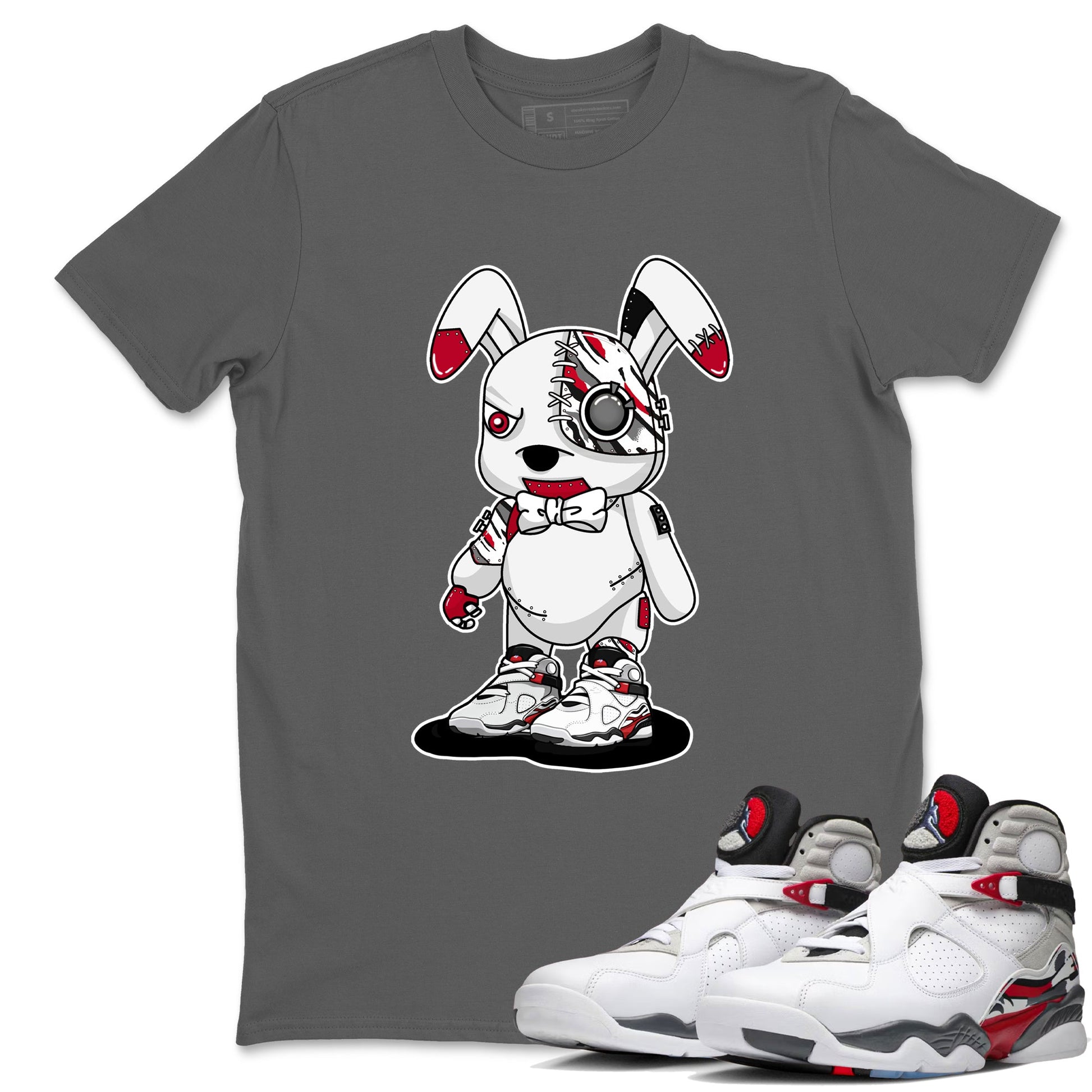 Sneaker match tees – Sneaker Tees To Match Air Jordan 8 Bunny Shoes Air Jordan 8 White and True Red – Cyborg Bunny Tee Cool Grey 1