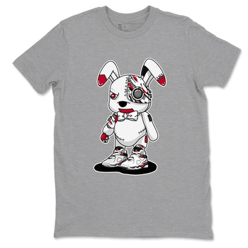 Sneaker match tees – Sneaker Tees To Match Air Jordan 8 Bunny Shoes Air Jordan 8 White and True Red – Cyborg Bunny Tee Heather Grey 2