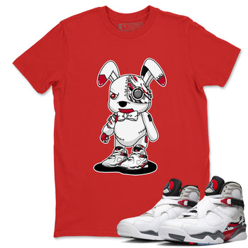 Sneaker match tees – Sneaker Tees To Match Air Jordan 8 Bunny Shoes Air Jordan 8 White and True Red – Cyborg Bunny Tee Red 1