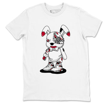 Sneaker match tees – Sneaker Tees To Match Air Jordan 8 Bunny Shoes Air Jordan 8 White and True Red – Cyborg Bunny Tee White 2