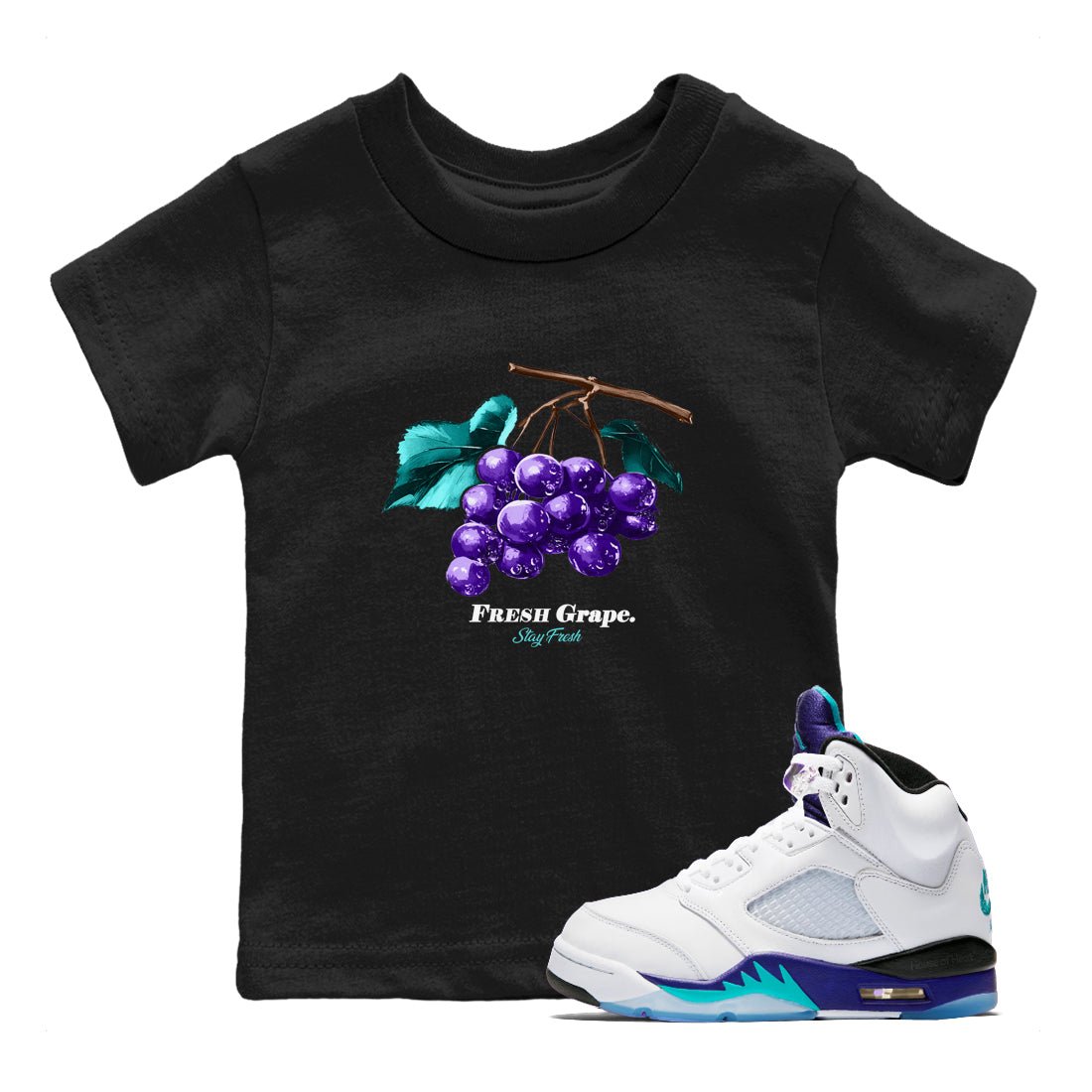 Fresh Grape SNRT Sneaker Tees Kids - Air Jordan 5 Grape
