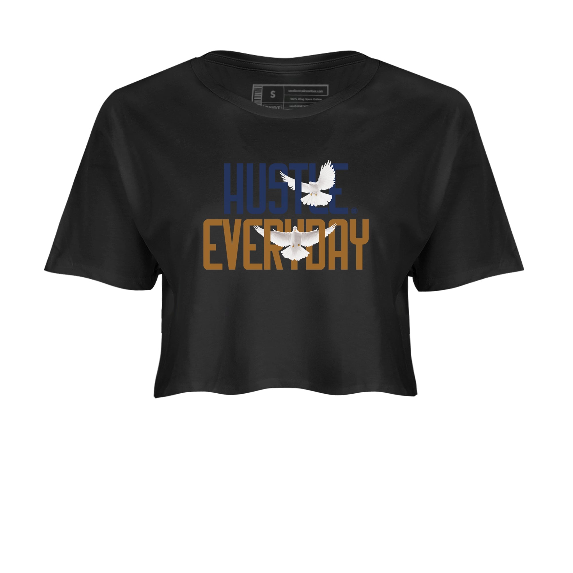 13s Midnight Navy shirts to match jordans Daily Hustle sneaker match tees Air Jordan 13 Midnight Navy SNRT Sneaker Release Tees unisex cotton Black 2 Crop Shirts