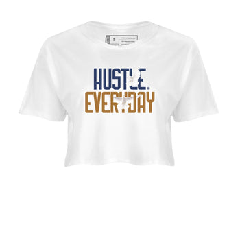 13s Midnight Navy shirts to match jordans Daily Hustle sneaker match tees Air Jordan 13 Midnight Navy SNRT Sneaker Release Tees unisex cotton White 2 Crop Shirts