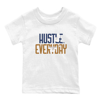 13s Midnight Navy shirts to match jordans Daily Hustle sneaker match tees Air Jordan 13 Midnight Navy SNRT Sneaker Release Tees Youth Baby White 2 crew neck shirts