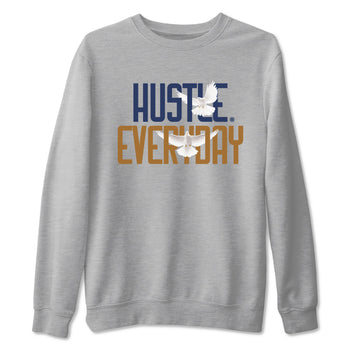13s Midnight Navy shirts to match jordans Daily Hustle sneaker match tees Air Jordan 13 Midnight Navy SNRT Sneaker Release Tees unisex cotton Heather Grey 2 crew neck shirts