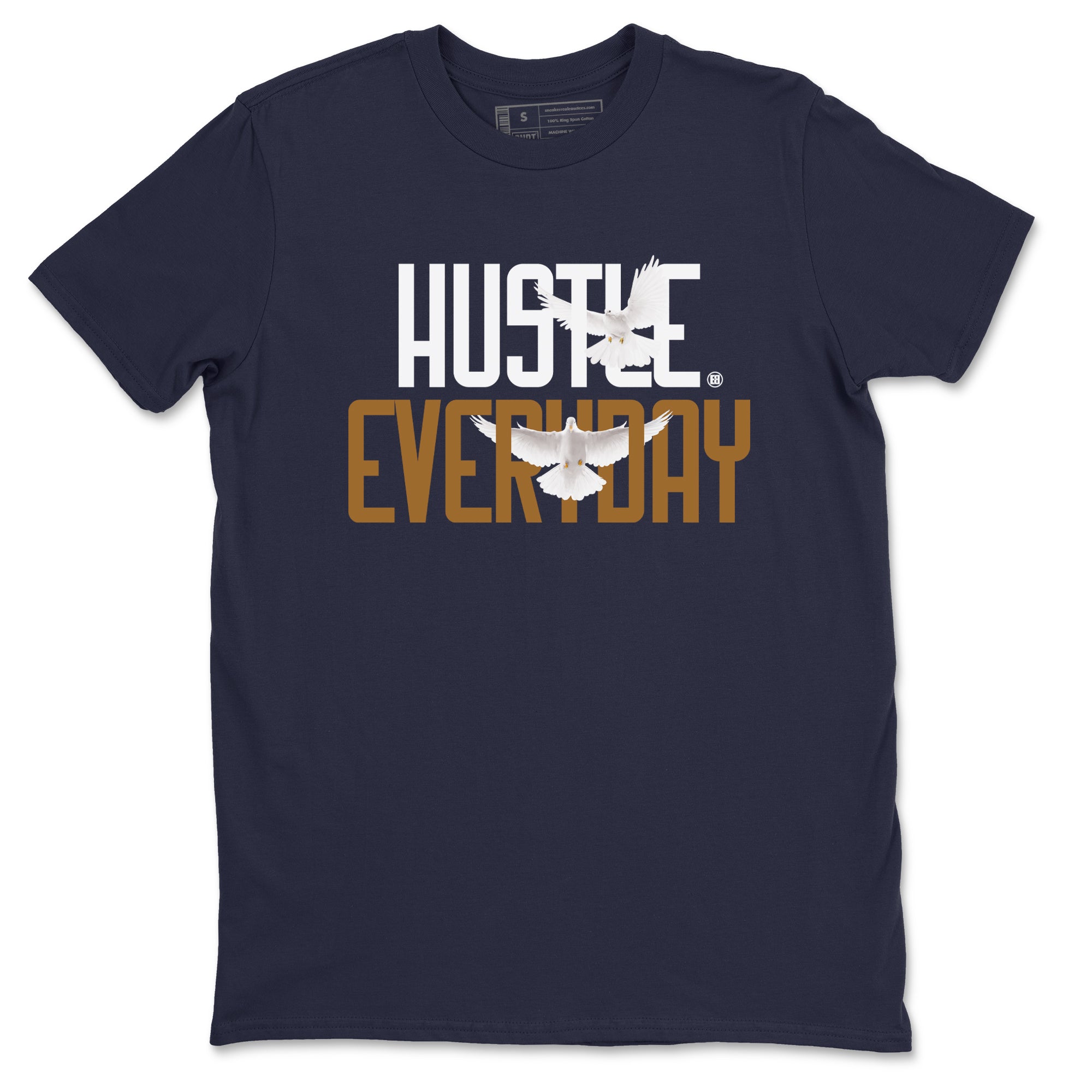 13s Midnight Navy shirts to match jordans Daily Hustle sneaker match tees Air Jordan 13 Midnight Navy SNRT Sneaker Release Tees unisex cotton Navy 2 crew neck shirts