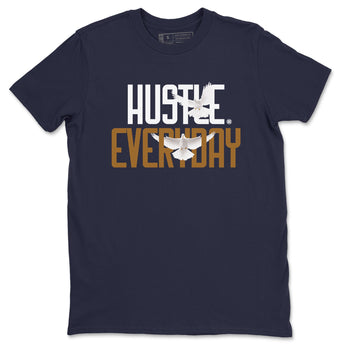 13s Midnight Navy shirts to match jordans Daily Hustle sneaker match tees Air Jordan 13 Midnight Navy SNRT Sneaker Release Tees unisex cotton Navy 2 crew neck shirts