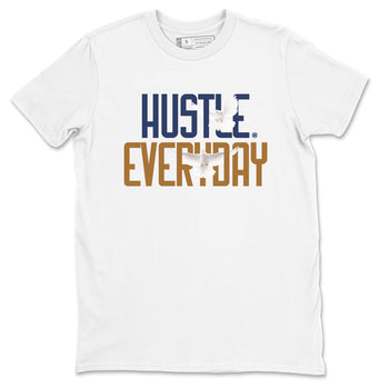 13s Midnight Navy shirts to match jordans Daily Hustle sneaker match tees Air Jordan 13 Midnight Navy SNRT Sneaker Release Tees unisex cotton White 2 crew neck shirts