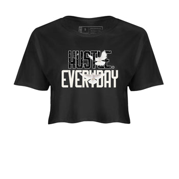 AJ5 Sail shirt to match jordans Daily Hustle sneaker tees Air Jordan 5 Sail SNRT Sneaker Release Tees Black 2 crop length shirt
