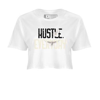 AJ5 Sail shirt to match jordans Daily Hustle sneaker tees Air Jordan 5 Sail SNRT Sneaker Release Tees White 2 crop length shirt