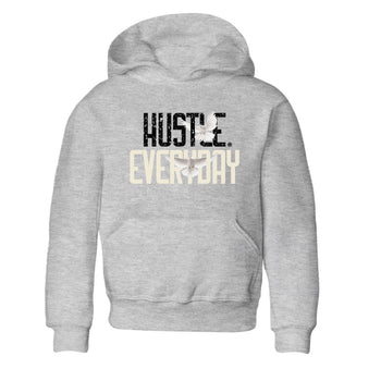 AJ5 Sail shirt to match jordans Daily Hustle sneaker tees Air Jordan 5 Sail SNRT sneaker release tees baby toddler Heather Grey 2 cotton Shirt