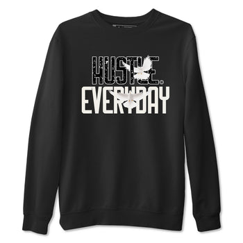 AJ5 Sail shirt to match jordans Daily Hustle sneaker tees Air Jordan 5 Sail SNRT Sneaker Release Tees unisex cotton Black 2 crew neck shirt