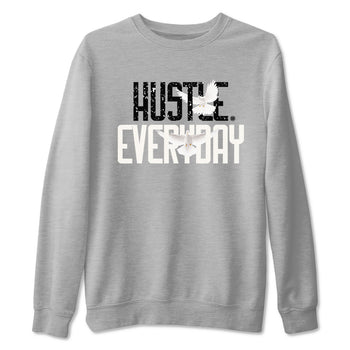 AJ5 Sail shirt to match jordans Daily Hustle sneaker tees Air Jordan 5 Sail SNRT Sneaker Release Tees unisex cotton Heather Grey 2 crew neck shirt