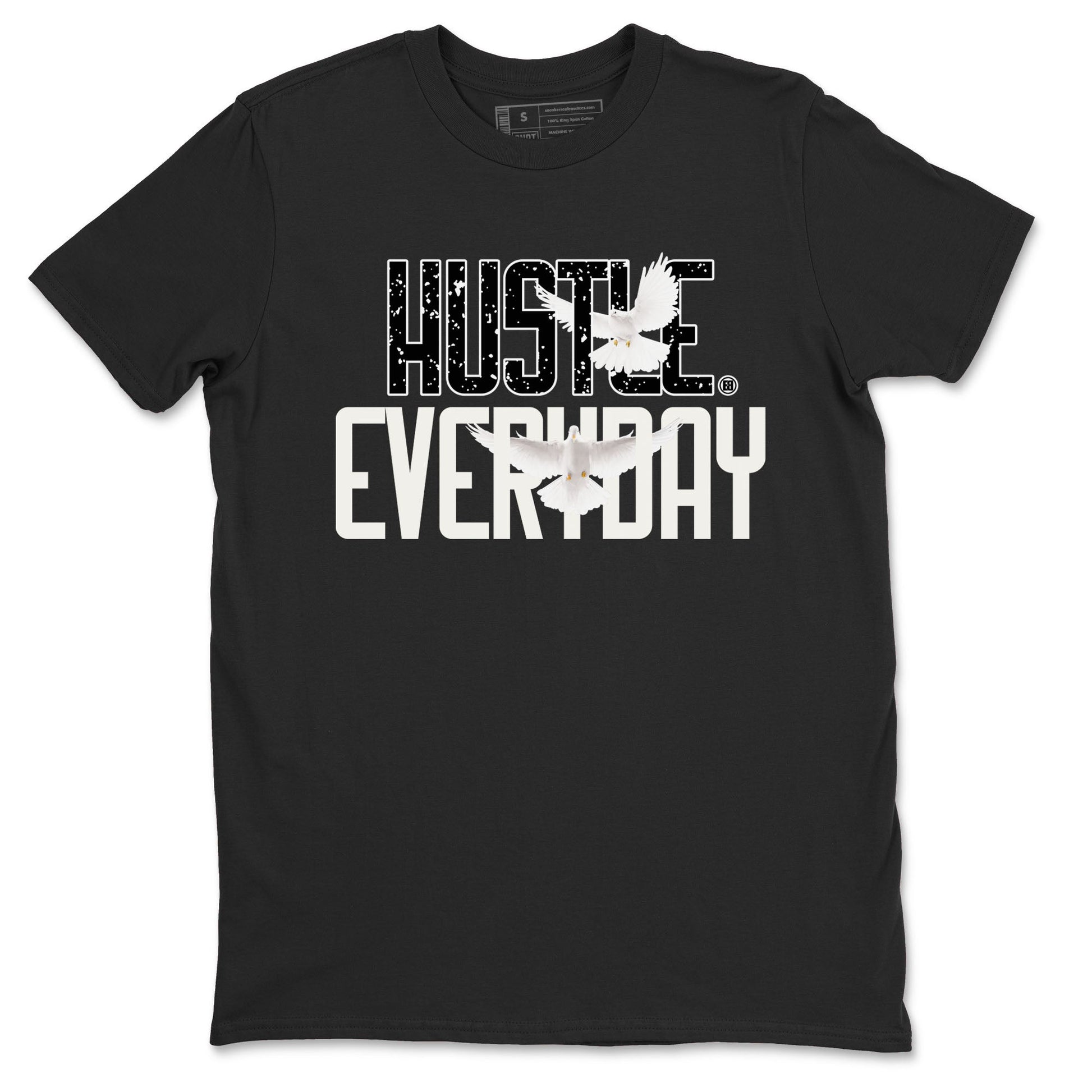 AJ5 Sail shirt to match jordans Daily Hustle sneaker tees Air Jordan 5 Sail SNRT Sneaker Release Tees unisex cotton Black 2 crew neck shirt