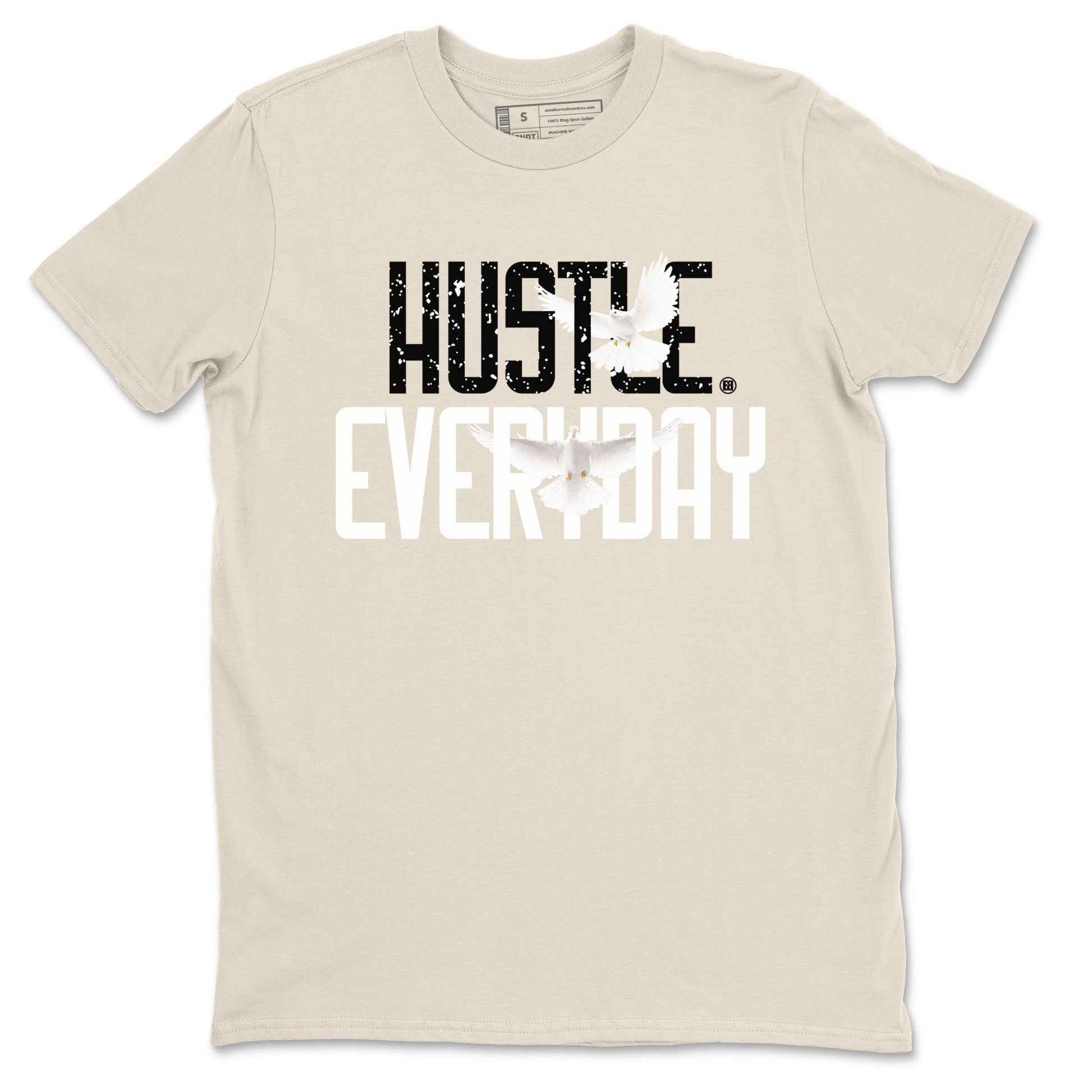 AJ5 Sail shirt to match jordans Daily Hustle sneaker tees Air Jordan 5 Sail SNRT Sneaker Release Tees unisex cotton Natural 2 crew neck shirt