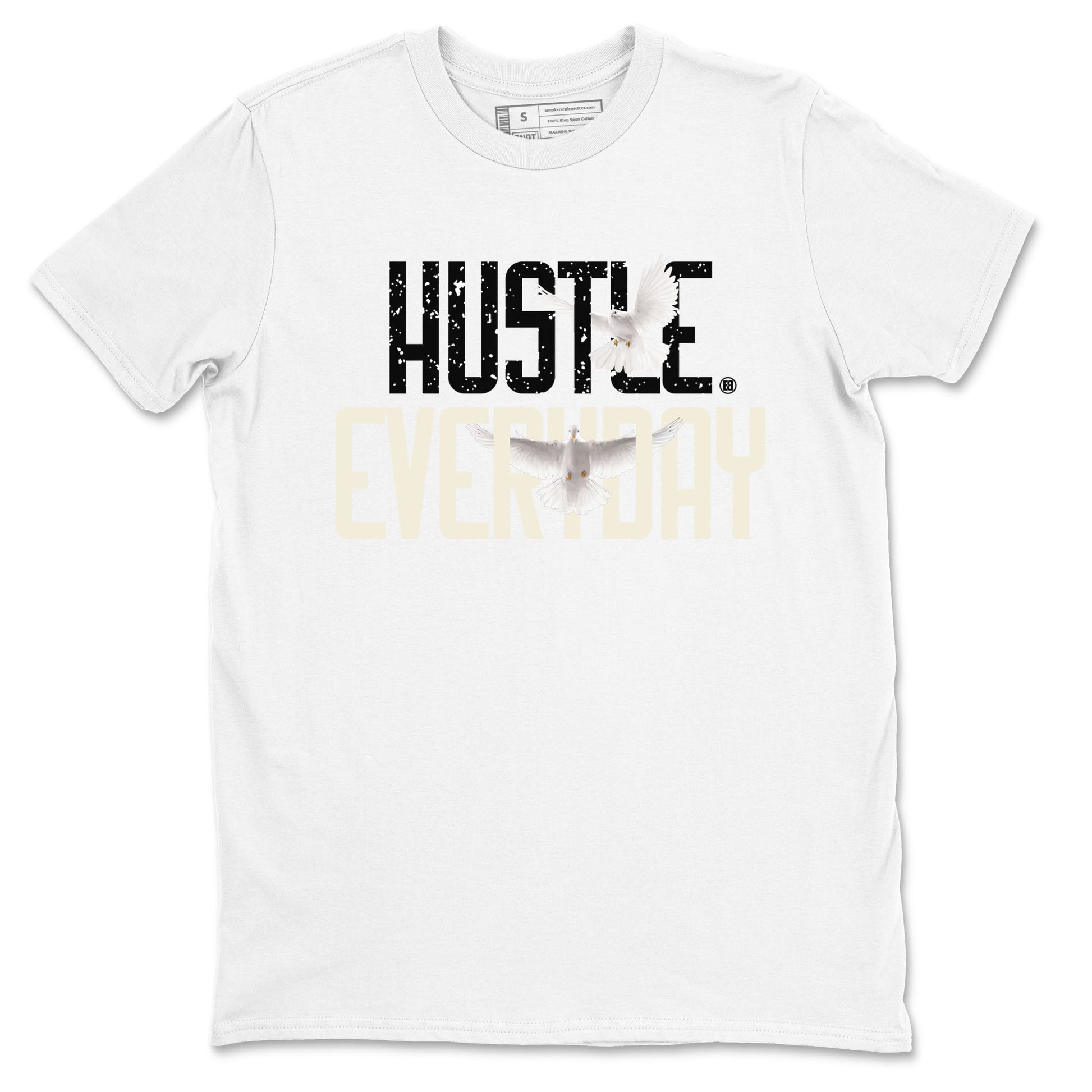 AJ5 Sail shirt to match jordans Daily Hustle sneaker tees Air Jordan 5 Sail SNRT Sneaker Release Tees unisex cotton White 2 crew neck shirt